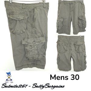 BKE Mens Sz 30 Cargo Shorts Athletic Fit Slate Gray 100% Cotton